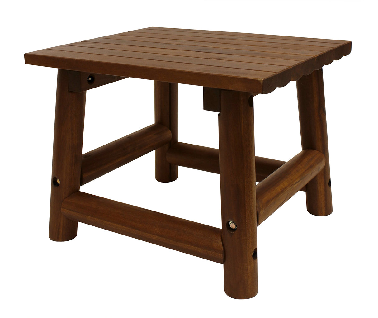 Leigh Country Amber Log Perch Handcrafted Hardwood Acacia Small Rectangular Accent Side End Table for Outdoor, Patio, and Garden, Brown Leigh Country