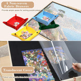 Tilting & Rotating Puzzle Board 1500 Pieces, Vertical & Horizontal Wooden Jigsaw Puzzle Table with Drawers & Protective Cover, 34"×25" Puzzle Board with Lazy Susan for Adults & Kids, Gift for Mum YGJT