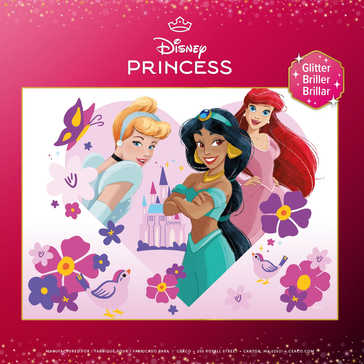 Ceaco - Disney - Princess Trio - Glitter Puzzle - 100 Piece Jigsaw Puzzle Ceaco