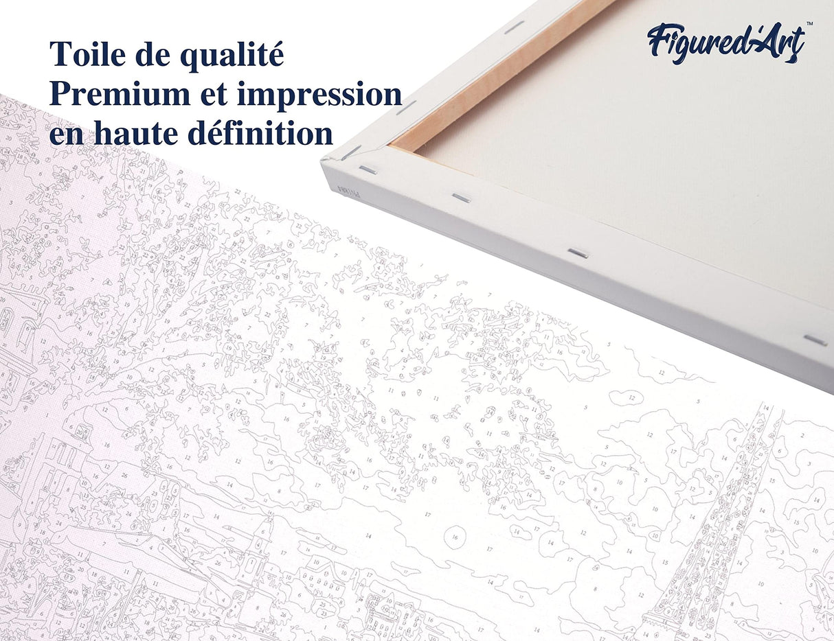 Figured'Art Paint by Numbers Kit for Adults with Frame Magical Red Dancer 16"x20" - Craft Art Painting DIY Kit Canvas Already Stretched on a Wooden Frame Figured'Art