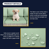 Muphyers 8-Piece Outdoor Patio Furniture Set with 55,000 BTU Fire Pit Table, PE Wicker Rattan Sectional Sofa Conversation Set - All-Weather Garden, Backyard Furniture, Light Green Muphyers