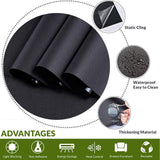 VELIMAX Static Cling Total Blackout Window Film Privacy Room Darkening Window Tint Black Window Cover 100% Light Blocking No Glue (17.7 x 78.7 inches) VELIMAX