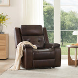 Watson & Whitely Genuine Leather Power Recliner Chair for Adults, Wall Hugger Recliner with Power Headrest, Cup Holders & Charging Ports, Electric Reclining Chairs for Living Room, RV, Dark Brown Watson & Whitely