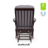 Storkcraft Tuscany Custom Glider and Ottoman with Free Lumbar Pillow (Espresso/Slate Gray Swirl) - Cleanable Upholstered Comfort Rocking Nursery Chair with Ottoman Storkcraft