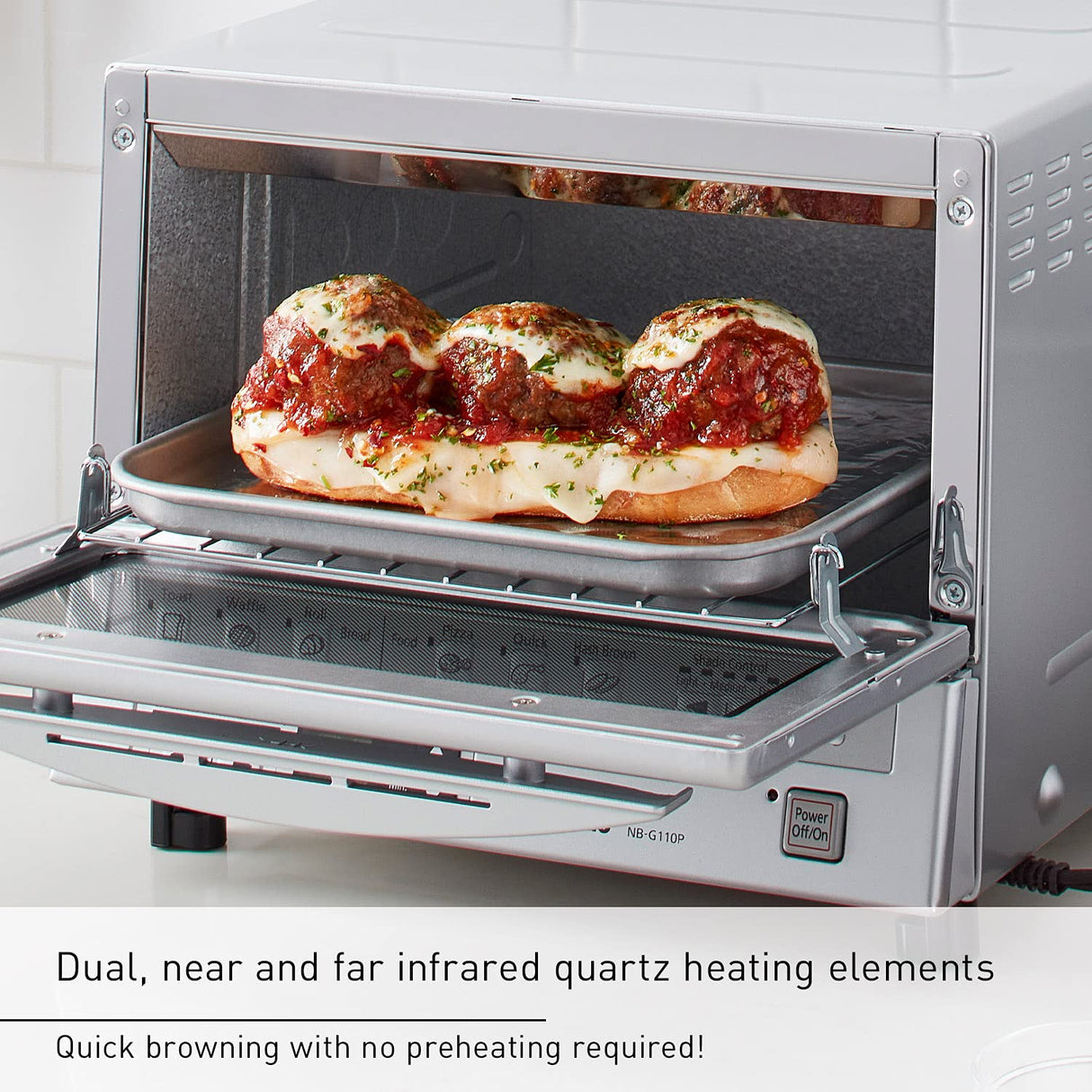 Panasonic Toaster Oven FlashXpress with Double Infrared Heating and Removable 9 Inner Baking Tray, 1300W, 12 x 13 x 10.25 inches, Silver Panasonic