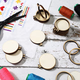 Jetec 20 Pieces 2 Inch Mini Embroidery Hoops Wooden Small Tiny Embroidery Hoops Adjustable Circle Cross Stitch Ring Bulk for Home Ornaments Art Craft Handy Sewing Jetec
