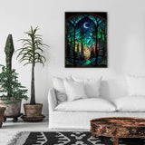 bleihum Starry Night Diamond Painting Kits- Tree Diamond Art for Adults,Gem Painting Crafts for Adults Home Wall Decor,DIY 5D Gem Art Moon Perfect for Relaxation(12x16 Inch) bleihum