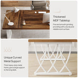 Tribesigns 6 ft Conference Table for 6-8 People, 70.86-Inch Rectangle Conference Table Meeting Seminar Table with Unique Curved Metal Support for Home Office (Retro Brown & White, Without Chair) Tribesigns