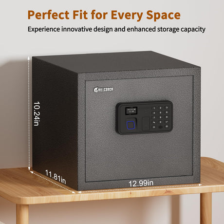 Billconch Smart Gun Safe for Multiple Pistols - Biometric Automatic Lock Safe Box with LCD Display/Voice Guide/Foldable Gun Racks, Quick Access Unlock with Fingerprint/Keypad/Key/App BILLCONCH
