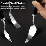 PHOENIX High Flexible Palette Knife Set, 8 Pieces Stainless Steel Painting Knives (31,41,42,43,44,46,51,52) Art Knife with Wood Handle, Paint Spatula for Oil Acrylic Paint PHOENIX