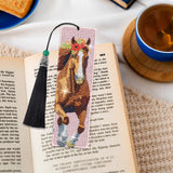 Sitsink Diamond Horse Art Kits - 6 Pc Diamond Painting Bookmarks with Tassels, Acrylic Book Markers for Adults, Horse Lover Gifts Sitsink