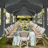 COBIZI Canopy Tent 10x30 Pop Up Canopy with 8 Removable Sidewalls Party Tents for Parties Wedding Patio Commercial Waterproof and UV50+ Ez Outdoor Instant Gazebo with Roller Bag & 4 Sandbags(Grey COBIZI