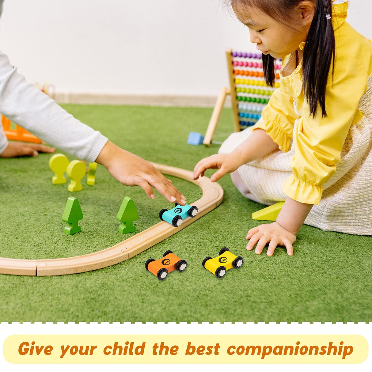 4 Pieces Wooden Car Ramp Race Track Toys for Aged 1 2 3, Christmas Party Present Wooden Car Ramp Racer Mini Cars Play Set Replacement Cars, 4 Pieces Zhanmai