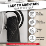 SlipToGrip Universal Door Mat, Plaid Design - Black, 42 x 35 - Anti Slip, Durable & Washable, Outdoor & Indoor Floor Welcome Mat Door Mat Entry -Rug for Garage, Patio, Front Door, Dust Absorbent SlipToGrip