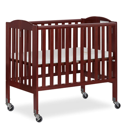 Dream On Me 2-in-1 Folding Birch Portable Crib, Cherry