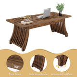 Tribesigns Home Office Executive Desk: 62 Inches Wood Computer Desk Office Table, Farmhouse Rustic Writing Study Desk with Solid Thickened Tabletop and Frame, Business Workstation Tribesigns