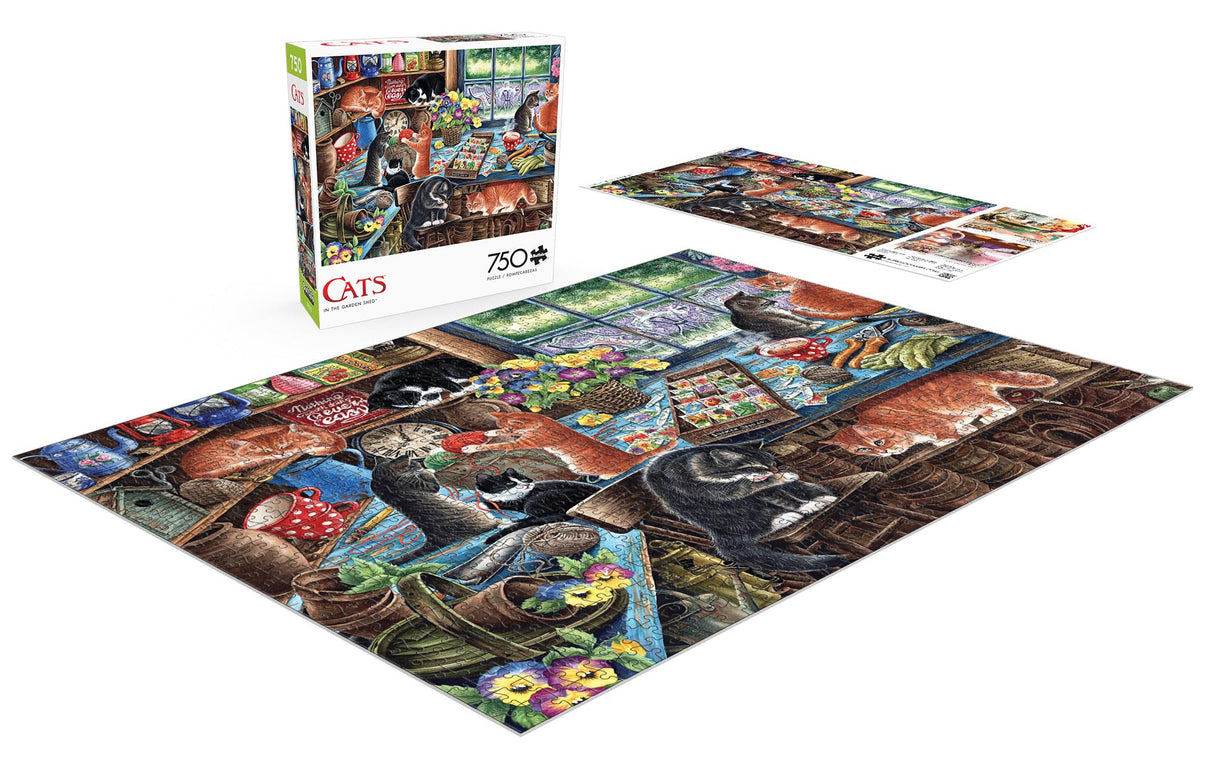 Buffalo Games - Irina Garmashova-Cawton - in The Garden Shed - 750 Piece Jigsaw Puzzle for Adults -Challenging Puzzle Perfect for Game Nights - Finished Size is 24.00 x 18.00 Buffalo Games