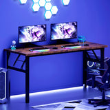 DlandHome Folding Table Computer Desk Workstation Table Conference Table Home Office Desk, Fully Assembled (62 Inches, Retro) DlandHome