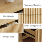 JZXSHD 9 Drawers, Modern Large Chest Mid Century Modern Dresser TV Stand, Storage Organizer Dresser with Solid Natural Wood Legs for Bedroom, Living Room, Hallway, Natural Oak JZXSHD