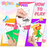 Playbees Foil Art Kit Unicorns & Princesses - Preschool Arts and Crafts Kit for Kids- No Mess Art for Boys & Girls Ages 4, 5, 6, 7, 8, 9 - DIY Creative Activity Art & Craft Activity Playbees