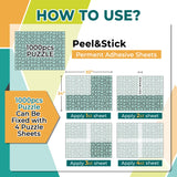 HASHI Puzzle Saver 8 Sheets (12.4 x 15.3 Inches) with 8 Hangers, Easy Peel & Stick, No Mess, Adhesive Backing for Jigsaw Puzzles HA SHI