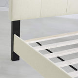Furinno Laval Button Tufted Upholstered Platform Bed Frame, Twin, Linen Furinno
