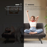 AMICLIBER Convertible Futon Sofa Bed,71" Memory Foam Futon Couch,Detachable Cushion,Adjustable Backrest & Armrest,Linen Modern Loveseat Sleeper Recliner for Living Room,Office,Apartment,Classic Grey AMICLIBER