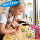 goldentime Create Your Own Fun Window Art Kit for Kids Ages 6+ Including 14 DIY Suncatchers with 10 Window Paints, Glitter & Googly Eyes –Perfect Kids Window Painting Craft Kit for DIY Window Art goldentime