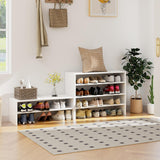 COSTWAY 6-Tier Shoe Rack, Extra Wide Shoe Shelf Organizer with Stackable Design, 31" Freestanding Storage Shoe Stand for Small Space Entryway Hallway Closet (White) COSTWAY