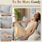 Homall Sofa for Living Room, Couch with Convertible Chaise, 3 Seat L-Shaped Sofas, Comfy Fabric Couches for Apartment, Small Space, Pale Gray Homall