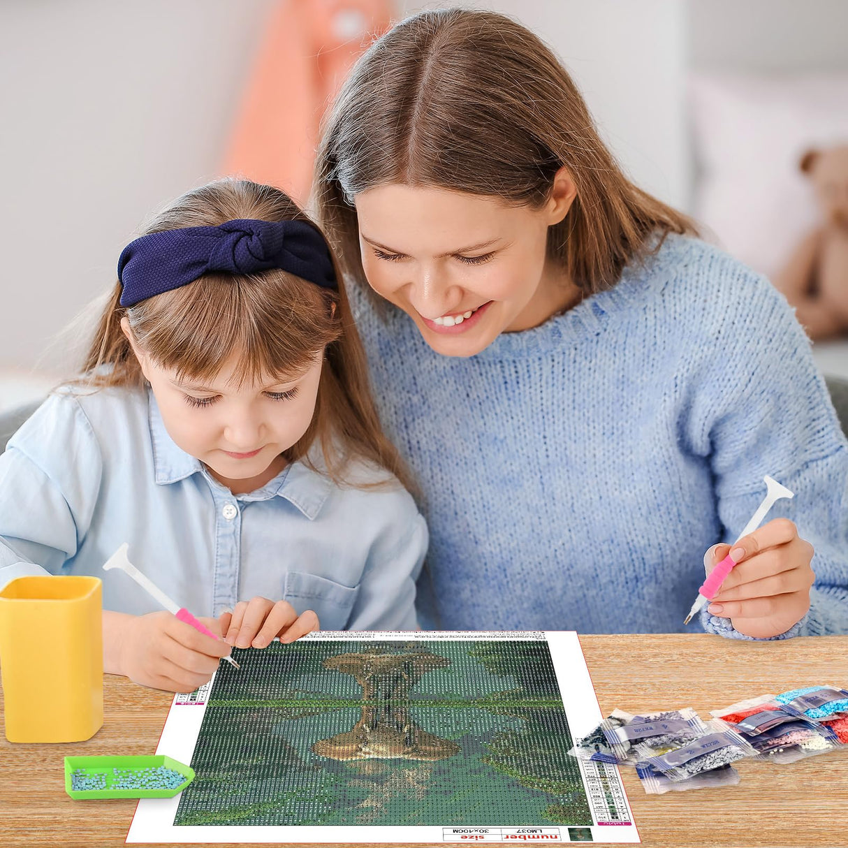 MOGTAA Elephant Diamond Art Kits for Adults, 5D Full Drill Diamond Painting Kits for Adults Beginners, DIY Landscape Round Diamond Dots for Adults, Gem Art for Home Decor 12 X 16Inch MOGTAA