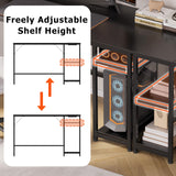 JOISCOPE Home Office Desk with Double Reversible Side Shelves and Headphone Hooks, Computer Desk for Working, Gaming, Studying, 60 inches, Black JOISCOPE