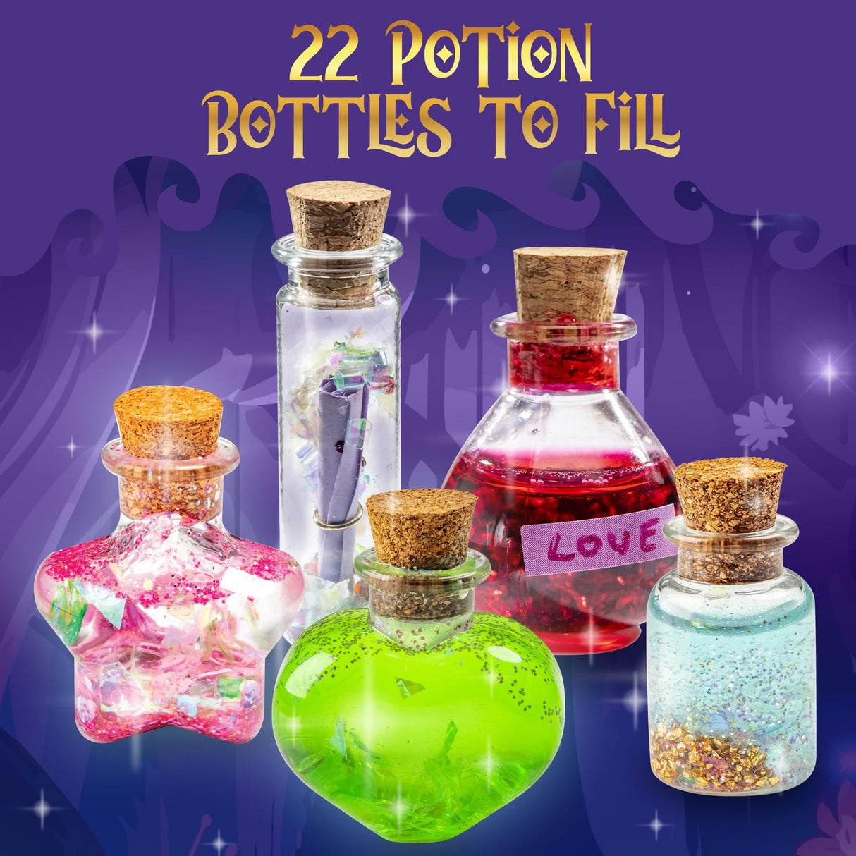 GirlZone Fairy Potions Wishing Craft Set, Kids Potion Making Kit with 50 Pieces to Create Fairy Potion Fun Crafts for Girls 8-12, Ideal Gift for Kids GirlZone