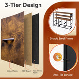 WLIVE Led Dresser for Bedroom, Dresser TV Stand for Bedroom with LED Lights and Power Outlet, Wide Chest of Drawers with Open Shelves for Entryway, 6 Fabric Drawers for Living Room, Rustic Brown WLIVE