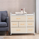 AZL1 Life Concept 7-Drawer Dresser 3-Tier Storage Organizer, Tower Unit for Bedroom/Hallway/Entryway/Closets-Sturdy Steel Frame, Wooden Top, Removable Fabric Bins, Ivory AZL1 Life Concept