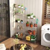 HOMEFORT 5-Shelving Unit, Adjustable Wire Shelving, Metal Wire Shelf with Shelf Liners and Hooks for Kitchen, Closet, Bathroom, Laundry,Sliver,21" W x 11" D x 59" H HOMEFORT