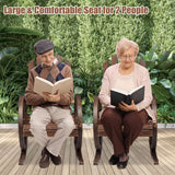 kinbor Rustic Outdoor Rocking Chairs Set of 2 - Rocker Chairs Wooden with Oversized Back and Wagon Wheel Armrest, Porch Patio Lawn Garden Furniture, Brown kinbor