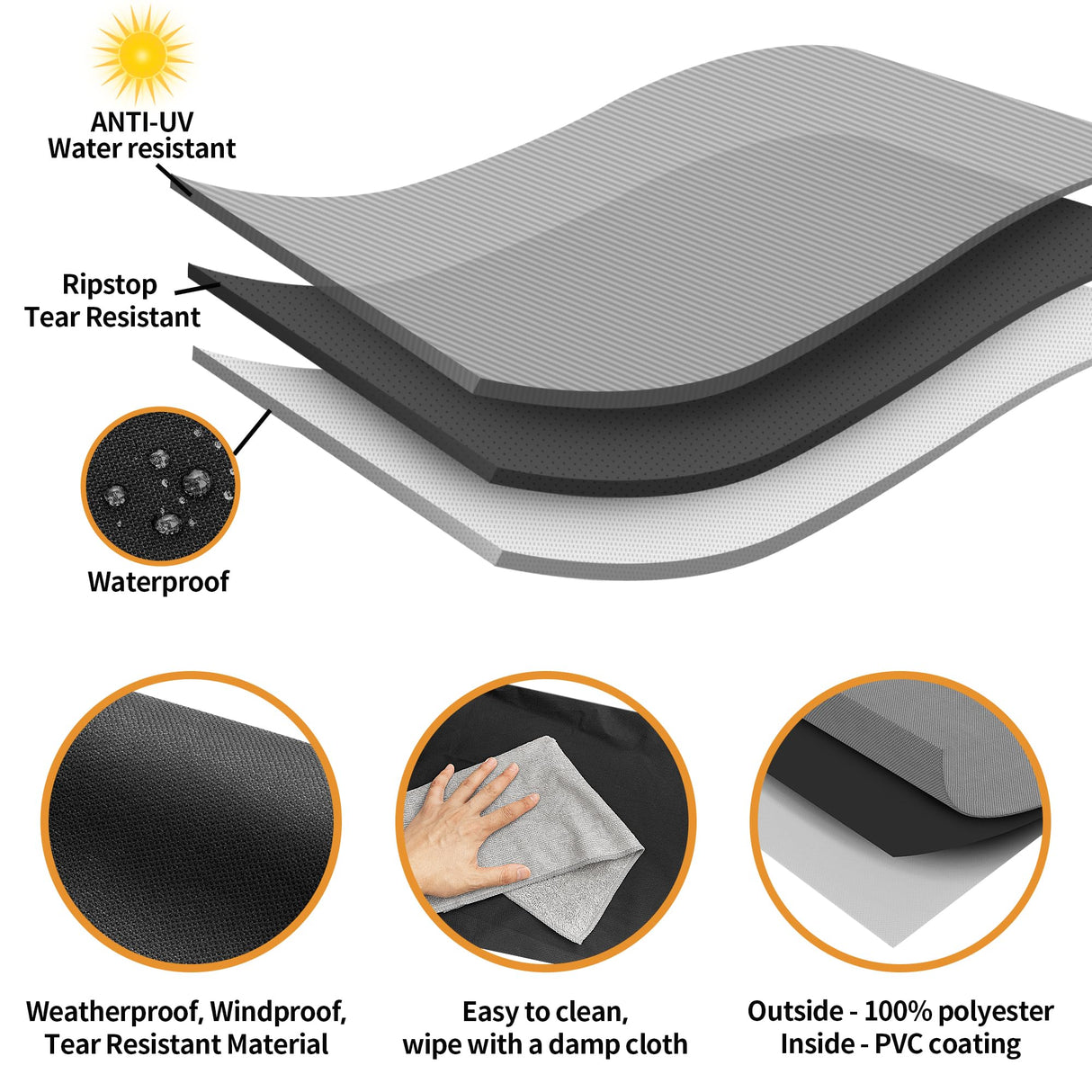 NEXCOVER Grill Cover, BBQ Cover 55 inch,Waterproof BBQ Grill Cover,Fade Resistant Gas Grill Cover, Barbecue Grill Covers, Fits Grill of Weber, Brinkmann, Nexgrill, Black Grill Cover for Outdoor Grill. NEXCOVER