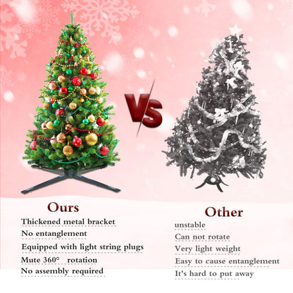 Afrasiy Rotating Christmas Tree Stand, 360 Rotating Automatically Adjustable Two-Way Rotating Tree Stand, Suitable for Christmas Christmas Tree Stand