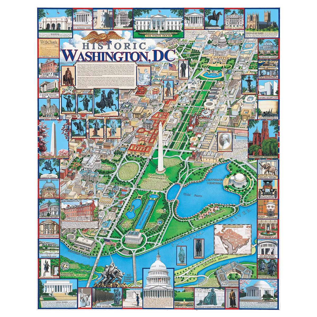 White Mountain Puzzles Washington DC - 1000 Piece Jigsaw Puzzle White Mountain