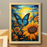 Maripabon 5D Sunflowers Diamond Art Painting Kits for Adults Butterfly DIY Round Diamond Art Kits Animals Flowers Picture Art for Home Wall Decor,11.8x15.7 inch (Style A) Maripabon