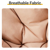 Beaunicorn 38" Papasan Chair, 360° Rotatable Ergonomic Chair for Living Room, Bedroom, Reading Room, PE Rattan Wicker Chair Coated Steel Frame Swivel Circle Sofa, Beige Beaunicorn