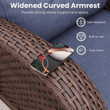 Vakollia 10 Pieces Patio Furniture Sets with Fire Pit Table, Wicker Rattan High Back Outdoor Swivel Rocking Chairs Set with 3-Seat Couch, Ottomans and Side Table Vakollia