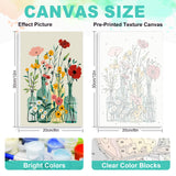 Framed Paint by Numbers Kit for Adults Beginner, Flower in Vase Easy Paint by Number Kits on Canvas Framed, Floral DIY Acrylic Oil Painting by Numbers with Frame for Gift Home Decor 8 x 12 inch GEEHEIY