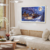 ATDMS Large Christmas Diamond Art Kits for Adults 5D Christmas Train Diamond Painting Kits for Adults DIY Full Drill Winter Snow Diamond Art Painting Gem Art Kits for Home Wall Decor 27.5x15.7 Inch ATDMS