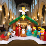12FT Christmas Inflatable Nativity Scene: Large Outdoor Christmas Decorations, Built-in 15 LED Lights, Blow Up Jesus Nativity Set Decor, Inflatables for Party Lawn Garden Yard (12FT X 6.5FT X 9FT) Toiyjofe