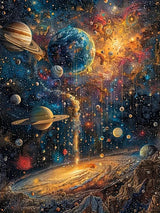 5D Space Scenery Diamond Art Kits for Adults,Full Round Drill Diamond Painting Kits for Beginner Space Landscape,DIY Gem Art and Crafts Paint by Diamonds Planets Scenery,Home Wall Decor 12X16Inch SJDIYSTORE