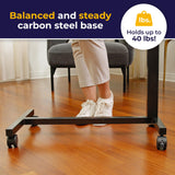 Drive Medical 13067 Non Tilt Top Overbed Table with Wheels and Secure Height Adjustment, FSA/HSA Eligible, Standing Desk or Hospital Tray Table, Bedside Rolling Overbed Table, Silver Vein Drive Medical