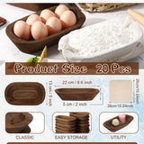 Nuogo 20 Pcs Wooden Dough Bowls Bulk 8.6 Inch Rustic Vintage Hand Carved Wood Dough Bowls Dining for DIY Home Crafts Making Farmhouse Fruits Supplies Nuogo