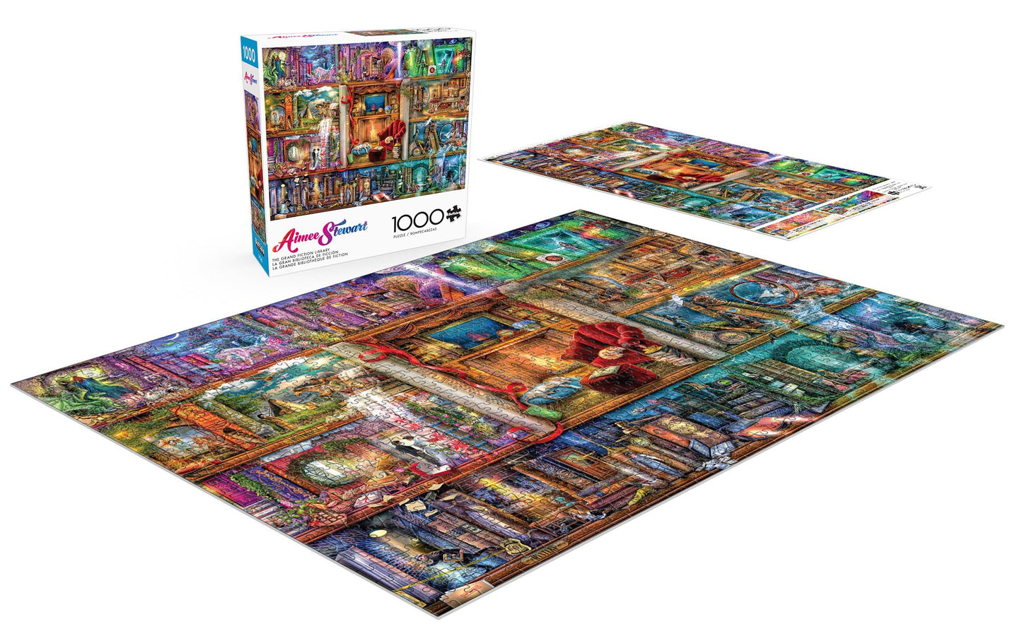 Buffalo Games - Aimee Stewart - The Grand Fiction Library - 1000 Piece Jigsaw Puzzle for Adults -Challenging Puzzle Perfect for Game Nights - Finished Size is 26.75 x 19.75